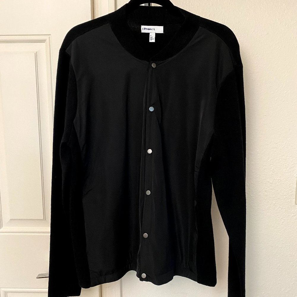 NWOT Calibrate Black Button Front Bomber Jacket (Size M)